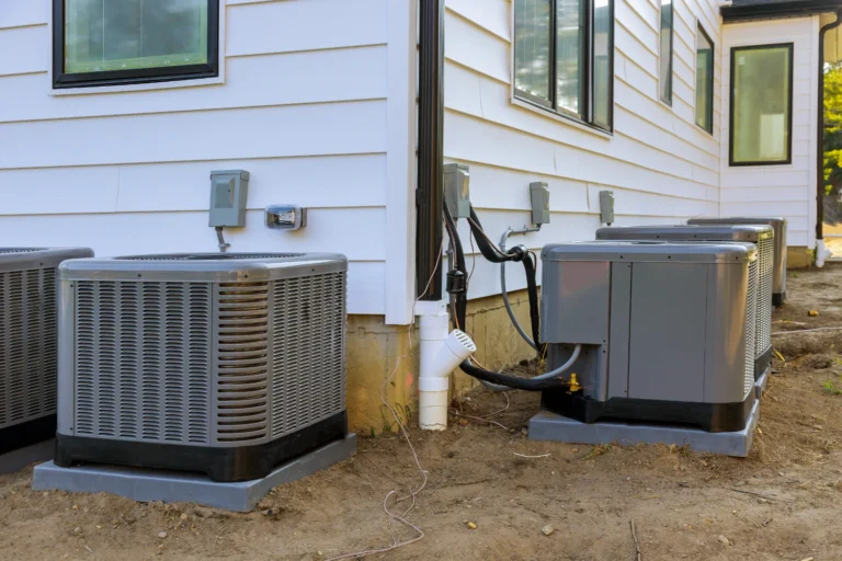 Residential air conditioning condenser units outside a home, related to AC not cooling issues in Midland TX